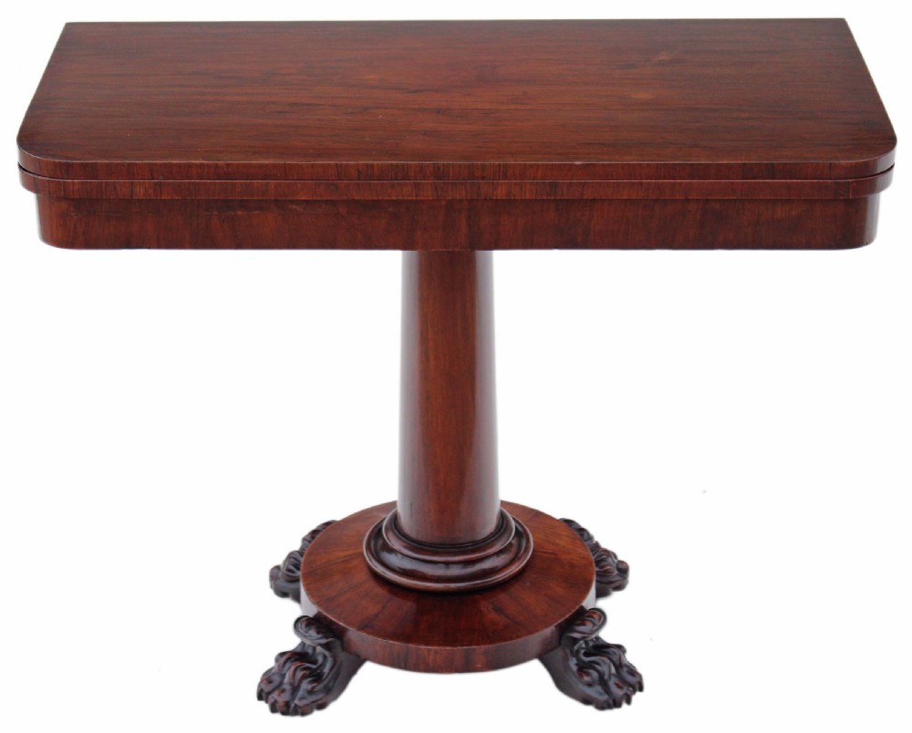 Victorian rosewood folding card tea table
