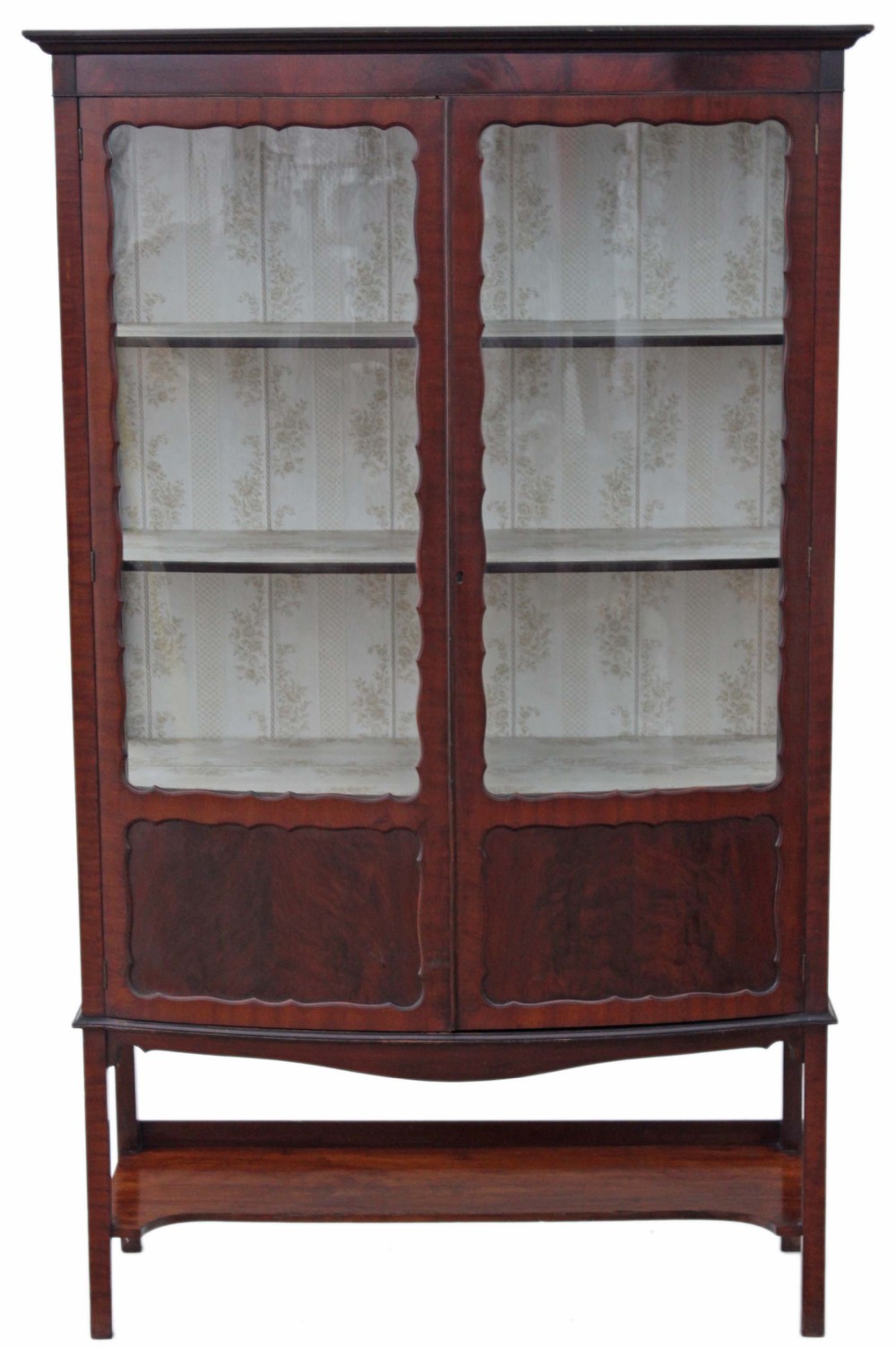 Edwardian mahogany bow front display cabinet 