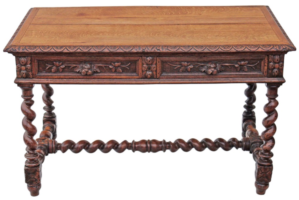 Victorian Gothic oak desk writing table