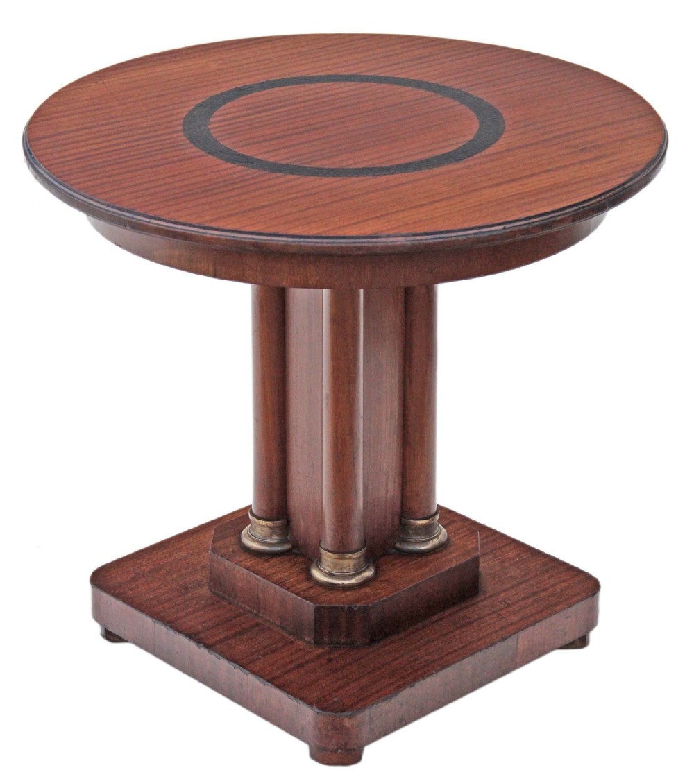 Art Deco mahogany centre window side lamp table
