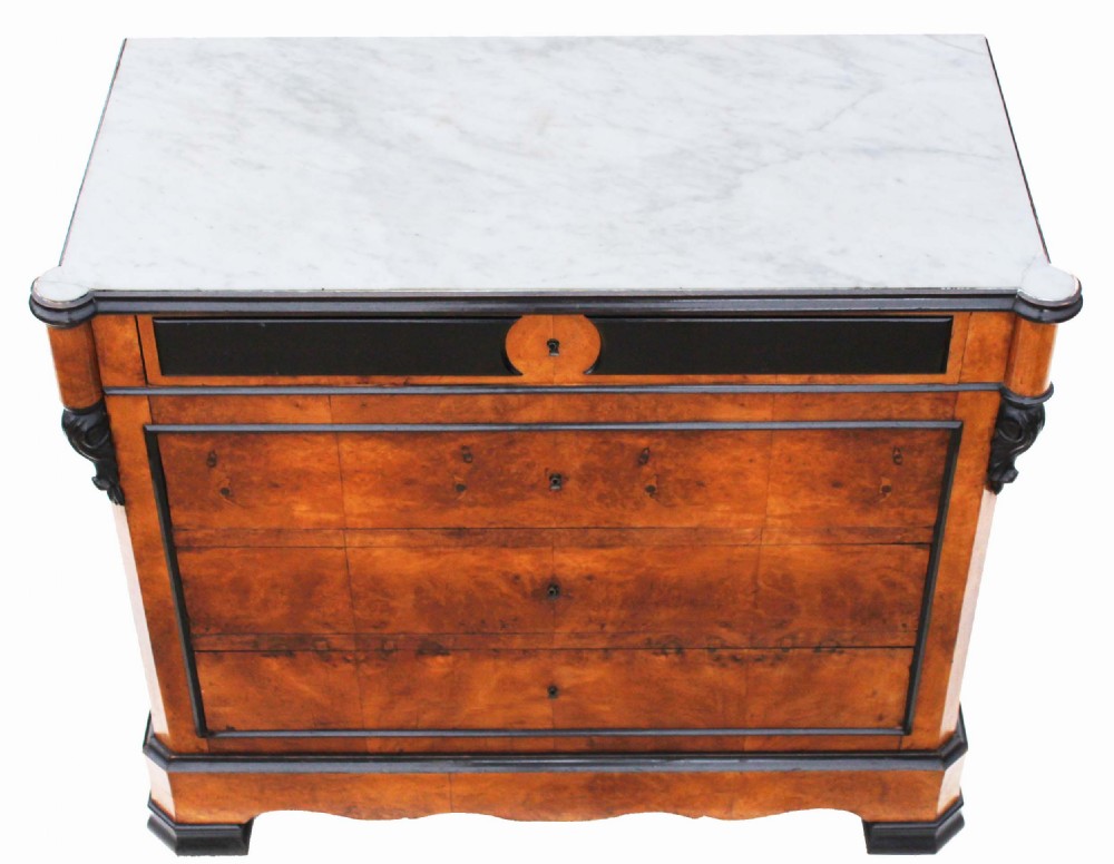 Victorian walnut and marble chest of drawers