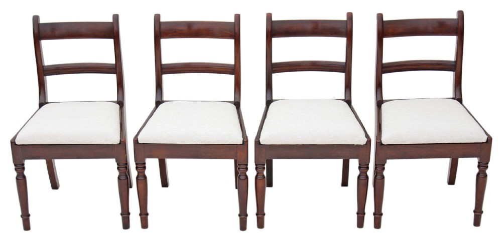 Set of 4 Victorian mahogany dining chairs bar back