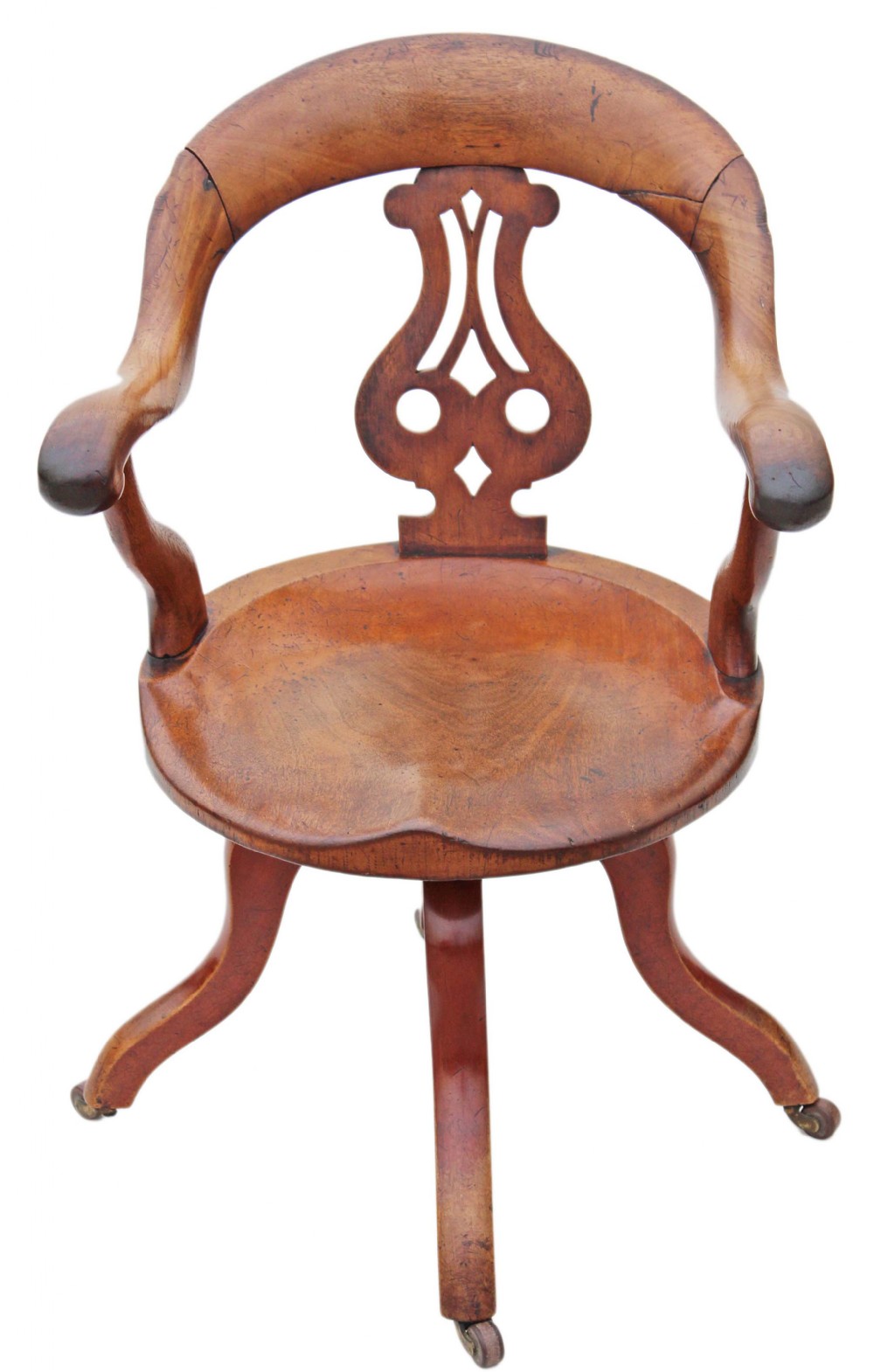 Victorian mahogany desk office elbow swivel chair