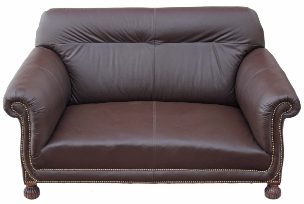 Victorian leather 2 seater sofa