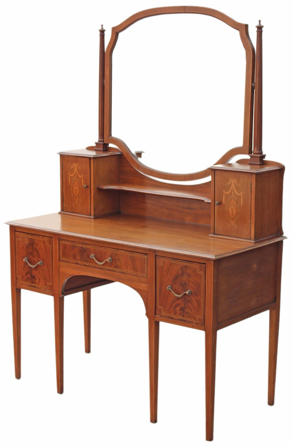 Edwardian inlaid mahogany dressing table 