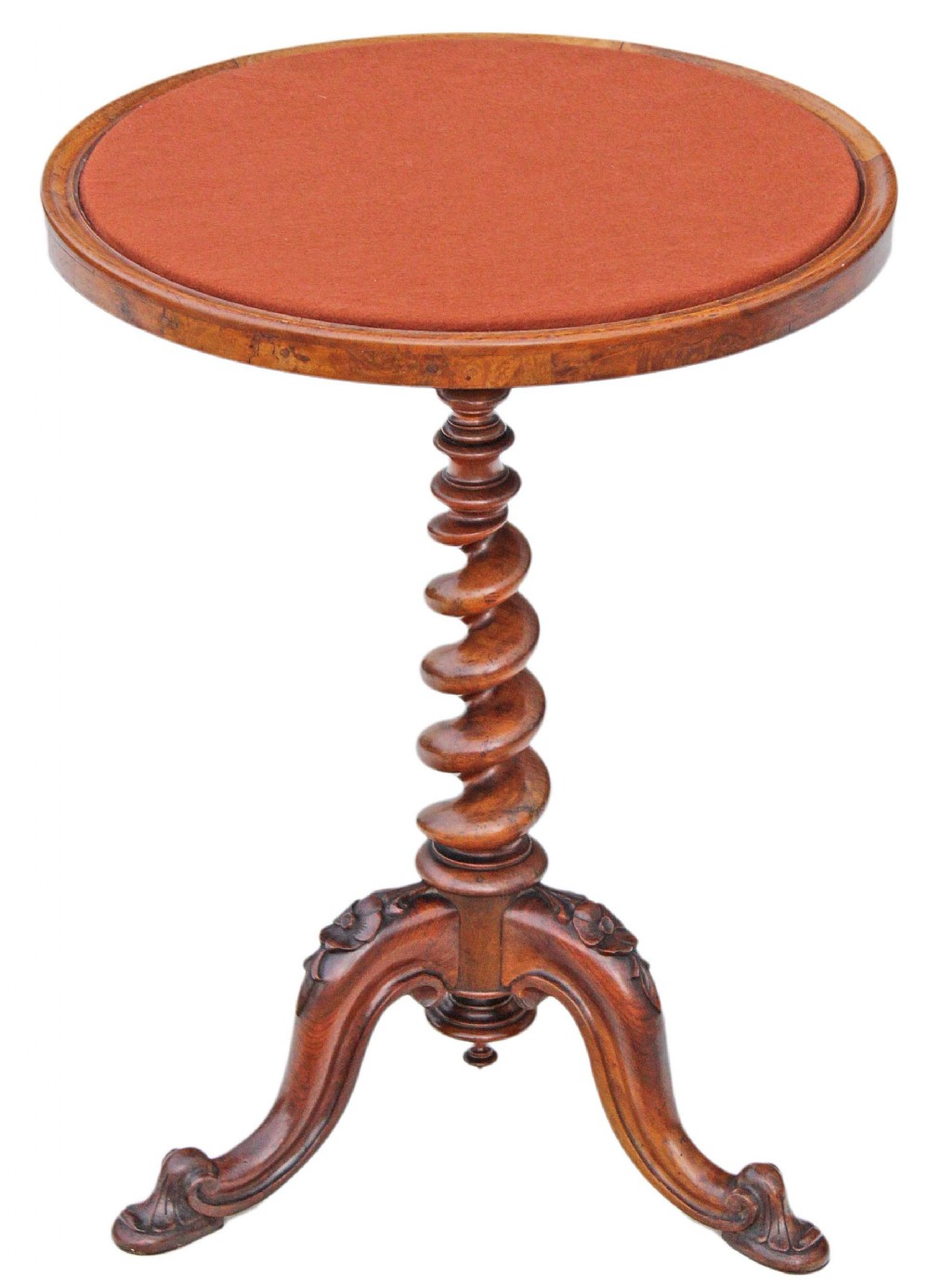 Victorian walnut twist side occasional table