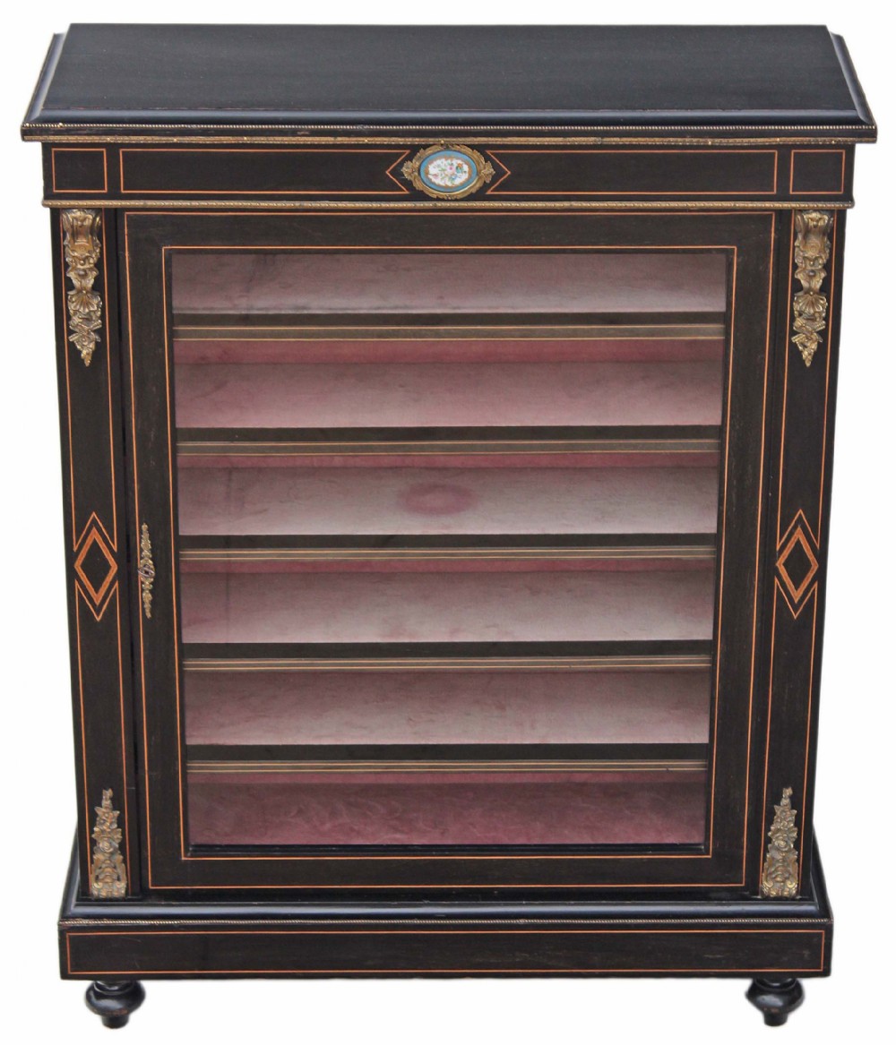Victorian aesthetic glazed pier display cabinet bookcase