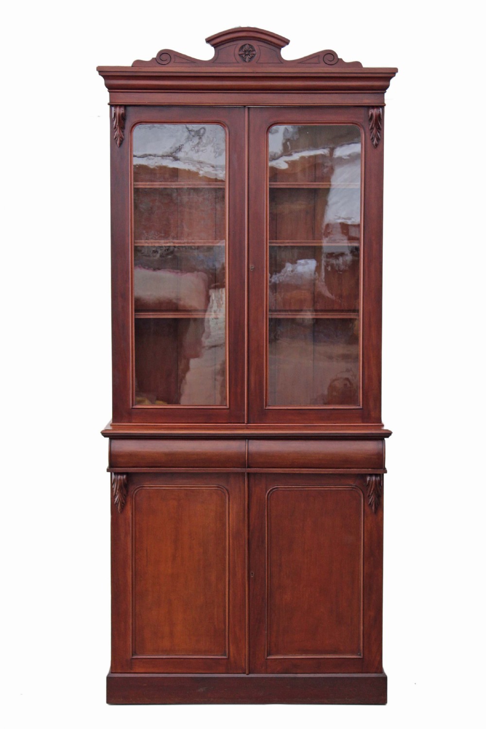 Victorian mahogany glazed display cabinet bookcase