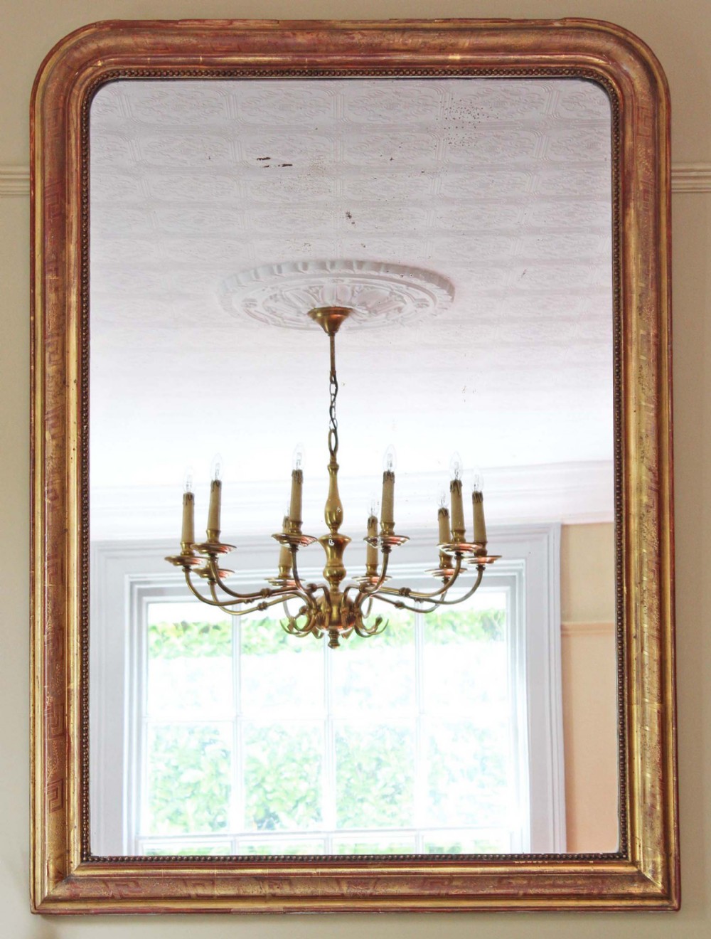 Victorian overmantle wall gilt mirror