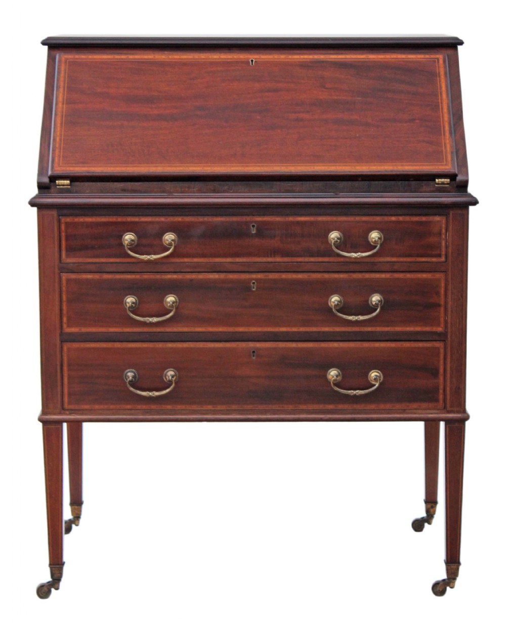 Edwardian mahogany Maple and Co. bureau