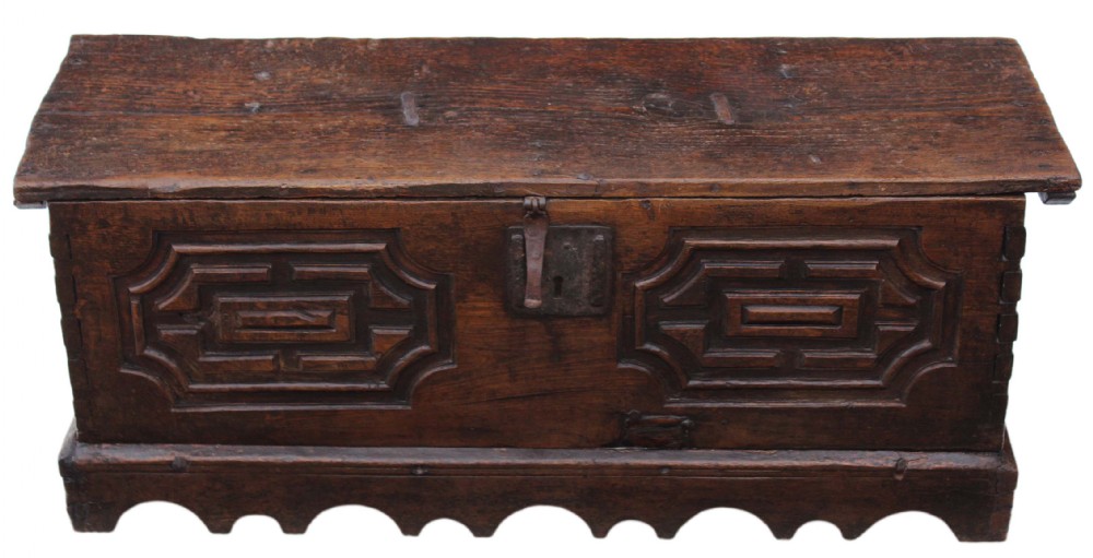 17th Century Spanish chestnut chest coffer