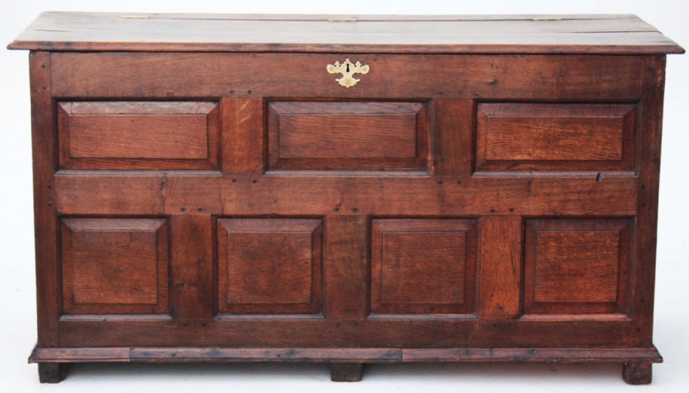 Georgian oak coffer mule chest log basket