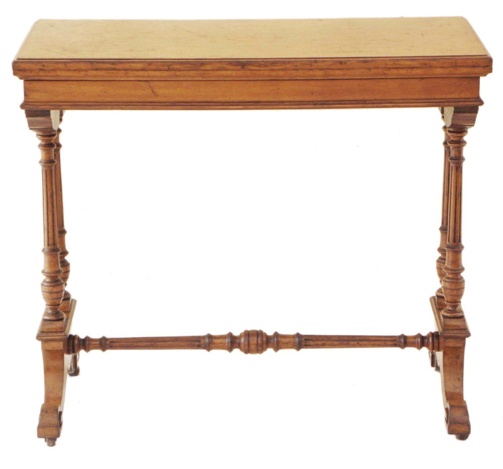Victorian Shoolbred oak card tea table