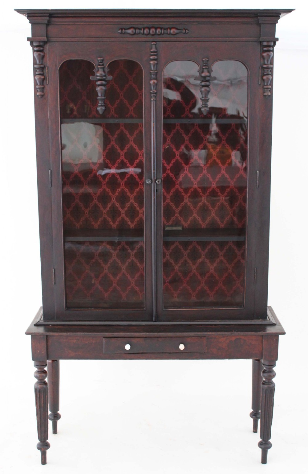 William IV mahogany bookcase on table stand