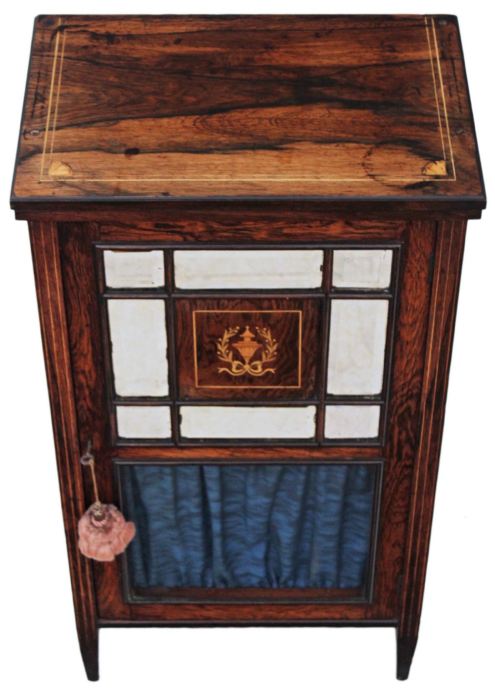 Victorian inlaid rosewood music display cabinet