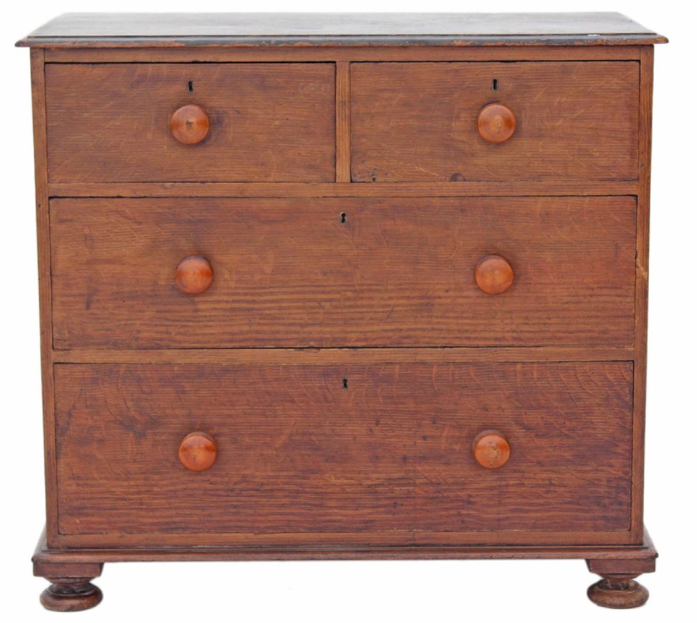 Victorian pine oak scumble chest of drawers