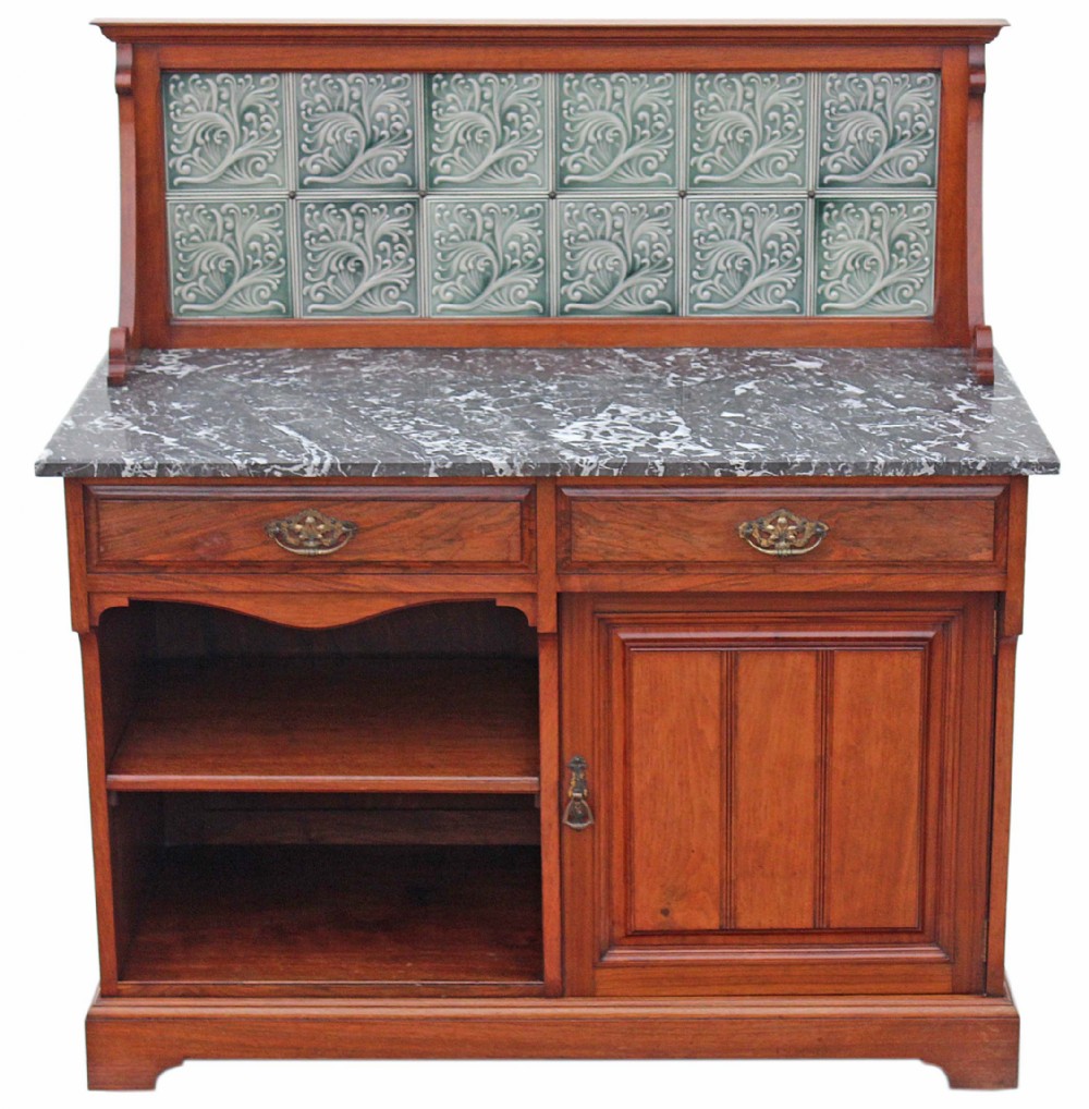 Victorian walnut marble washstand or dressing table