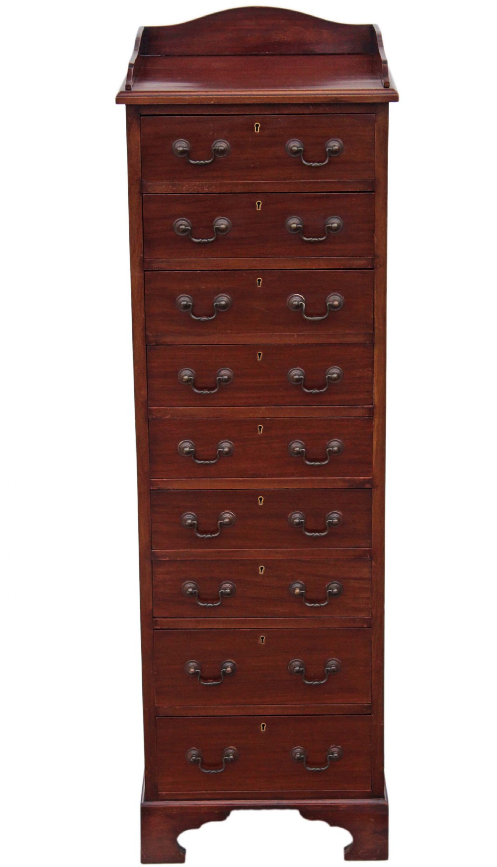 Edwardian mahogany Wellington chest of drawers