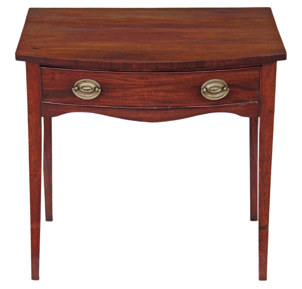 Georgian mahogany bow front side writing occasional table