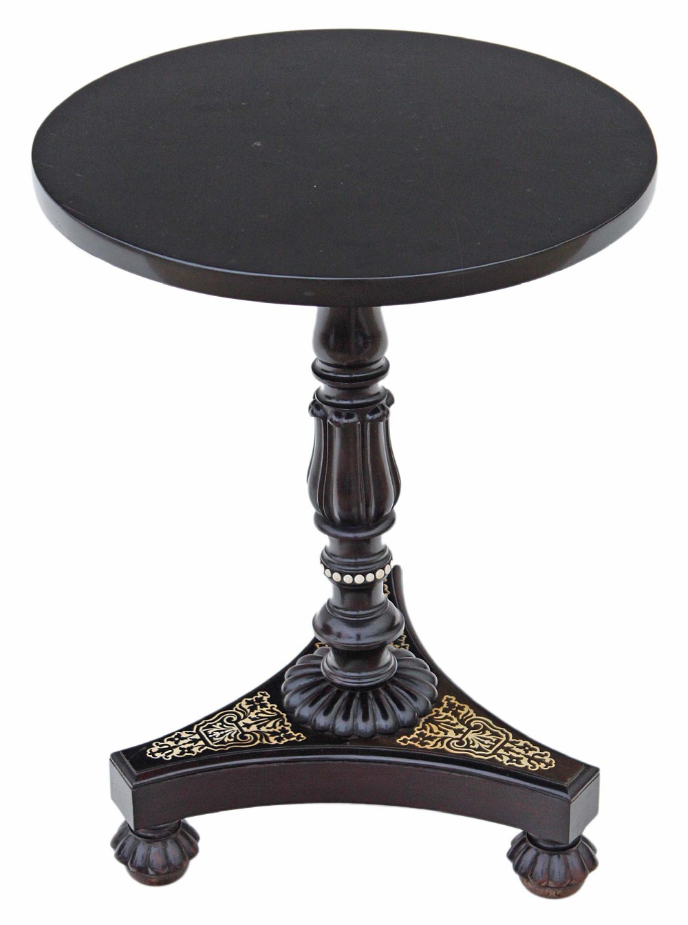 William IV ebonised wine side table granite top