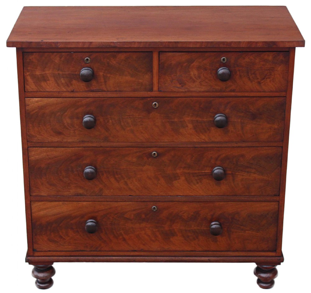 Victorian flame mahogany chest of drawers