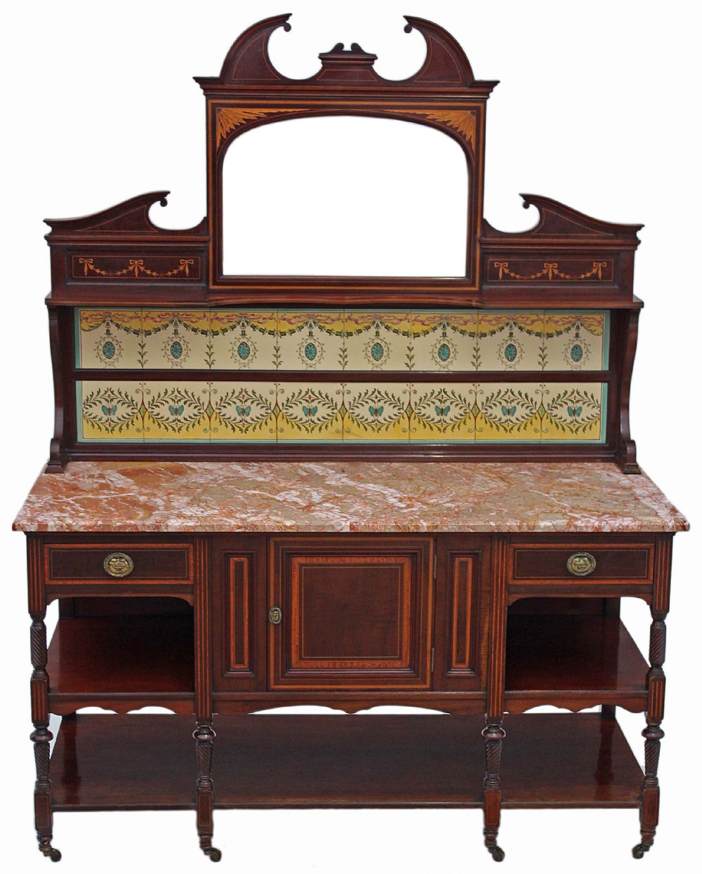 Maple and Co mahogany marble washstand or dressing table