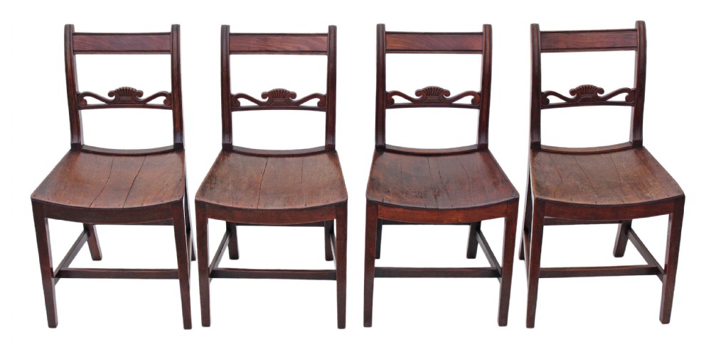 Set of 4 Georgian mahogany and fruitwood dining chairs