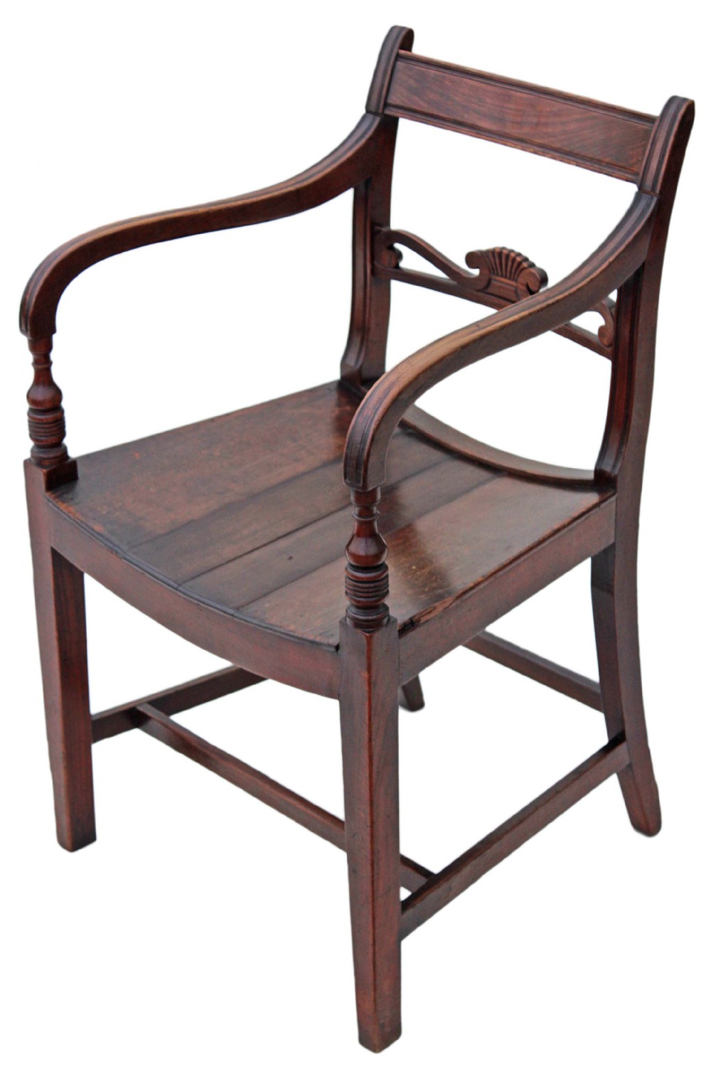 Georgian mahogany elbow carver desk chair armchair