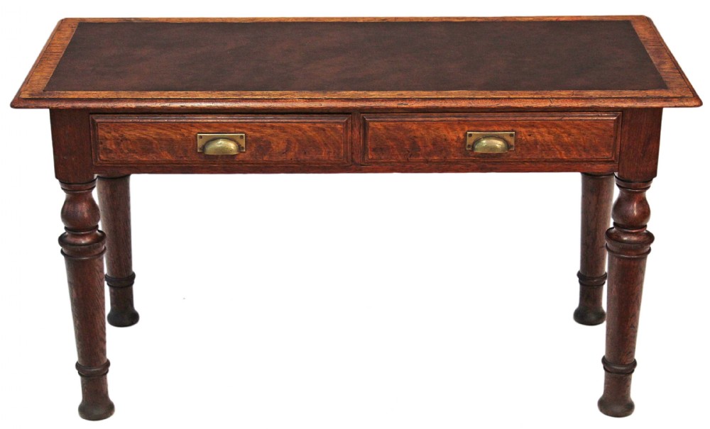 Victorian Gillows oak library writing table desk