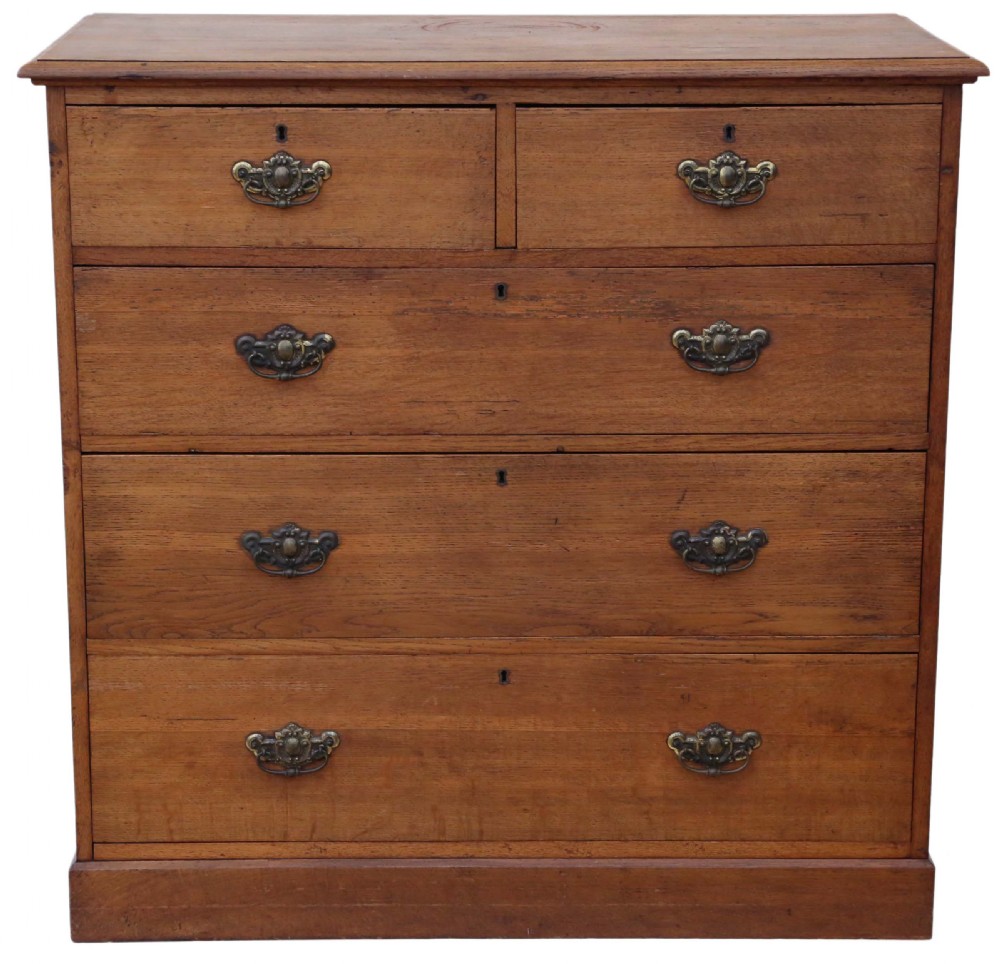 Victorian C1880 oak chest of drawers