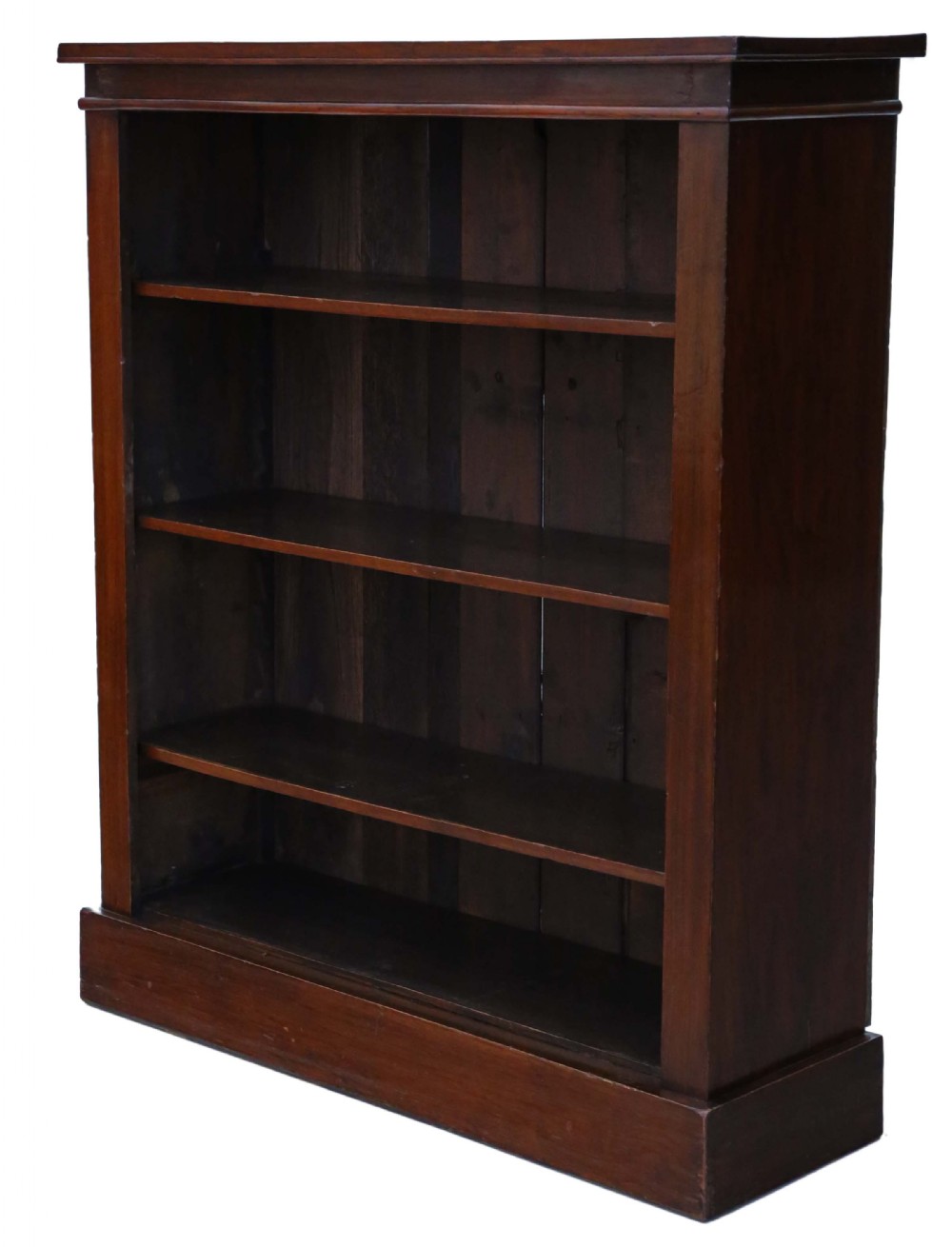 Victorian mahogany open bookcase adjustable shelves