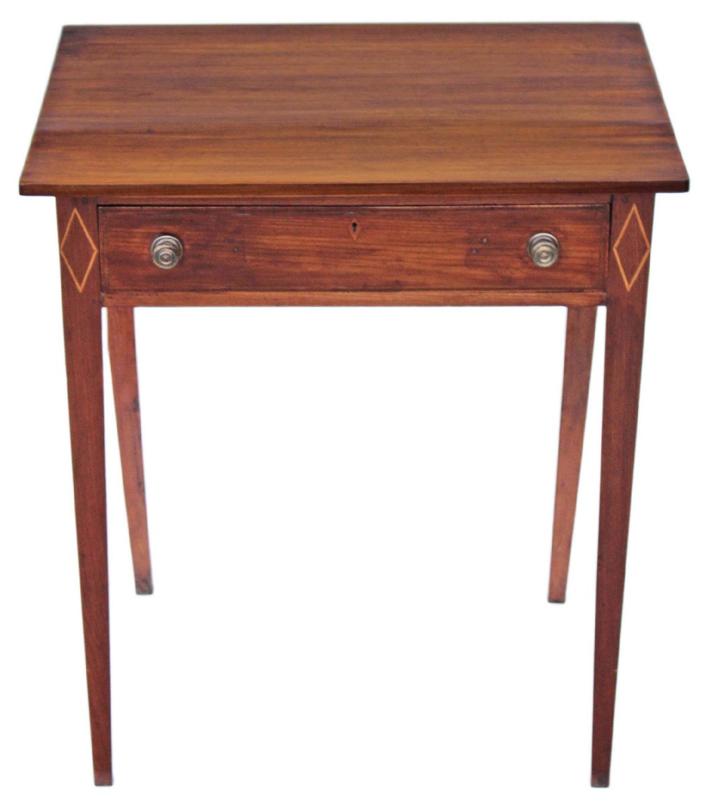 Georgian inlaid yew cedar writing desk table