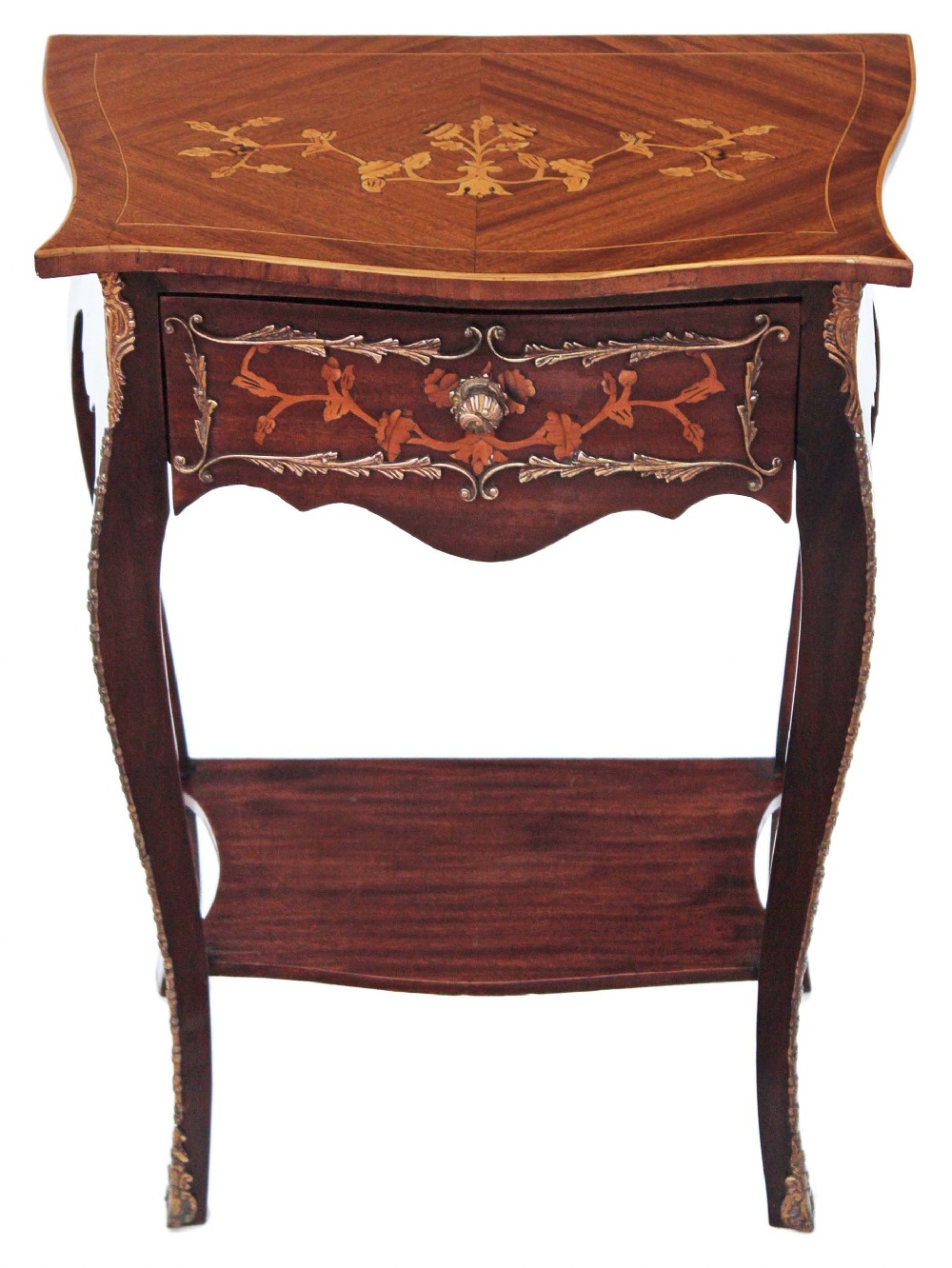 French mahogany marquetry ormolu side table occasional