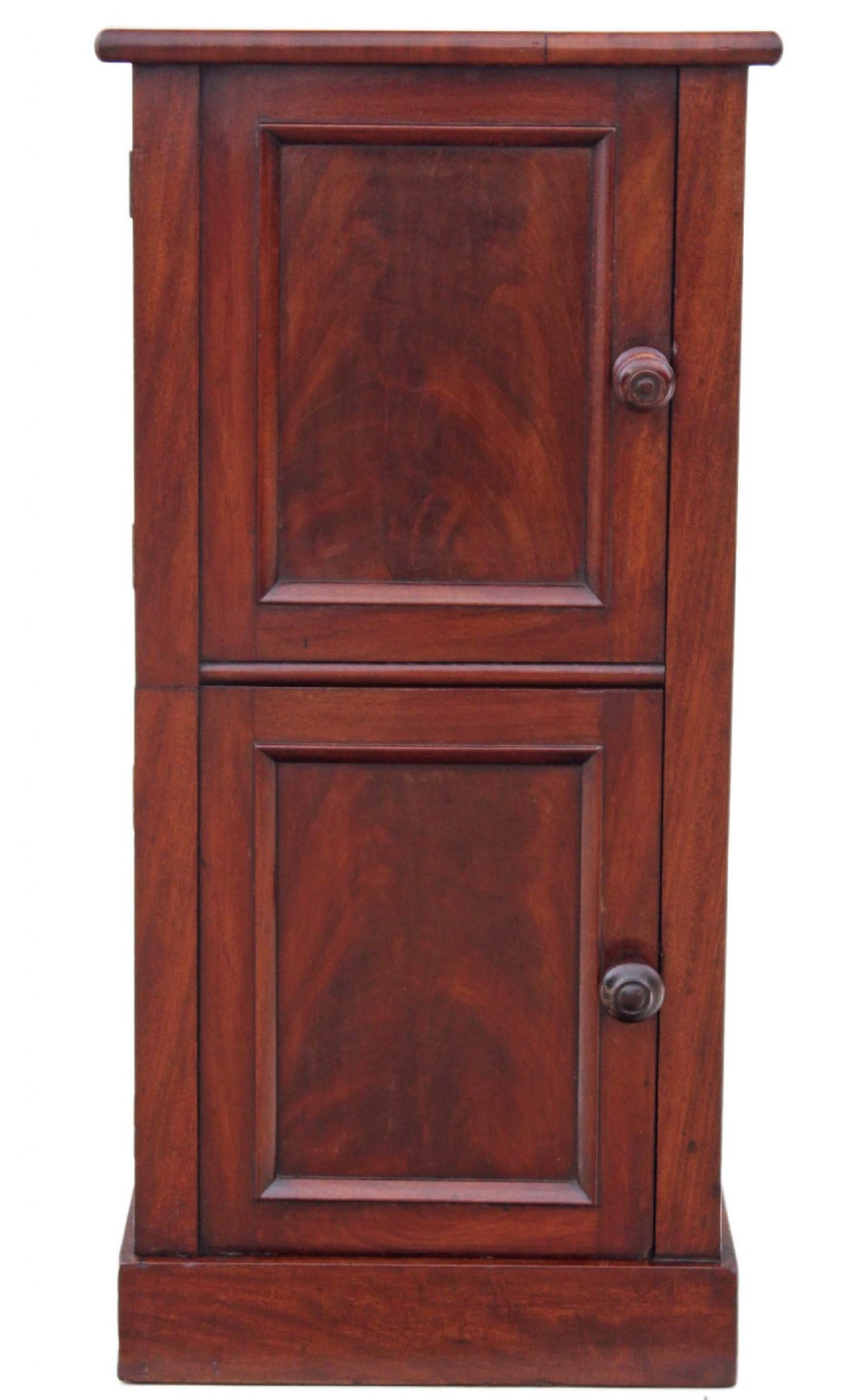 Victorian flame mahogany bedside table cabinet
