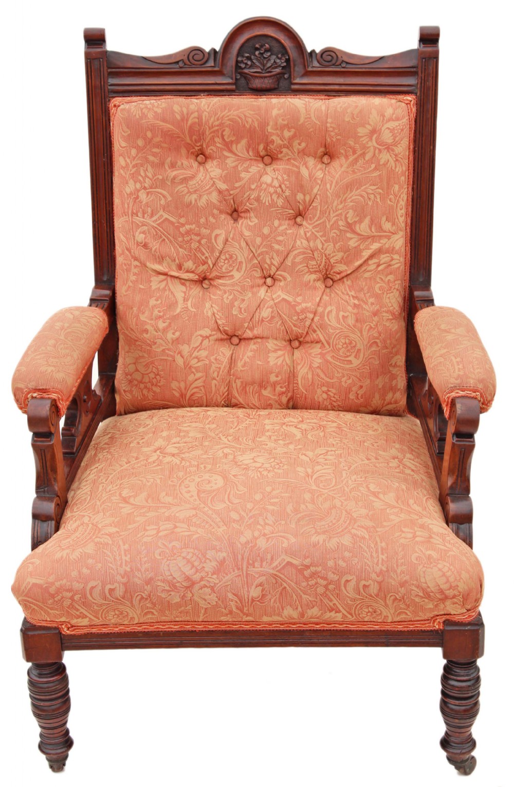 Victorian gents carved walnut armchair
