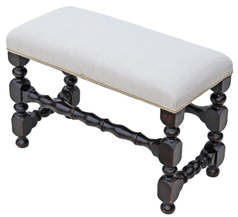Victorian peg jointed oak stool window seat