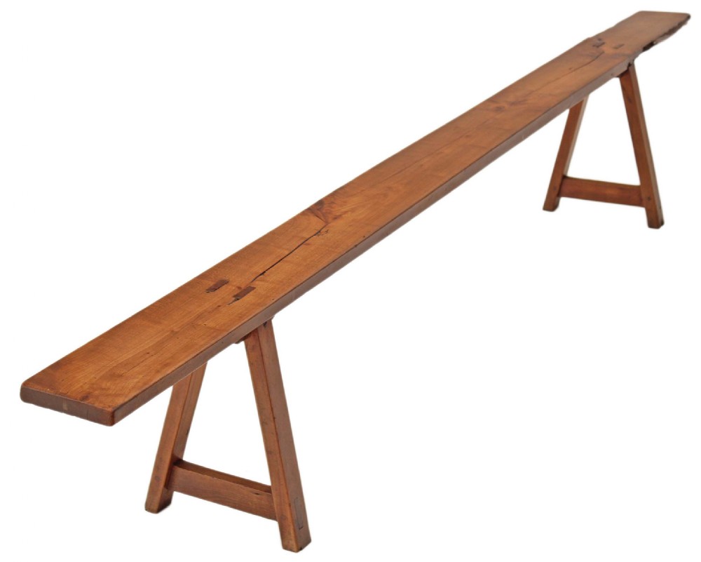 Victorian fruitwood oak cherry seat bench