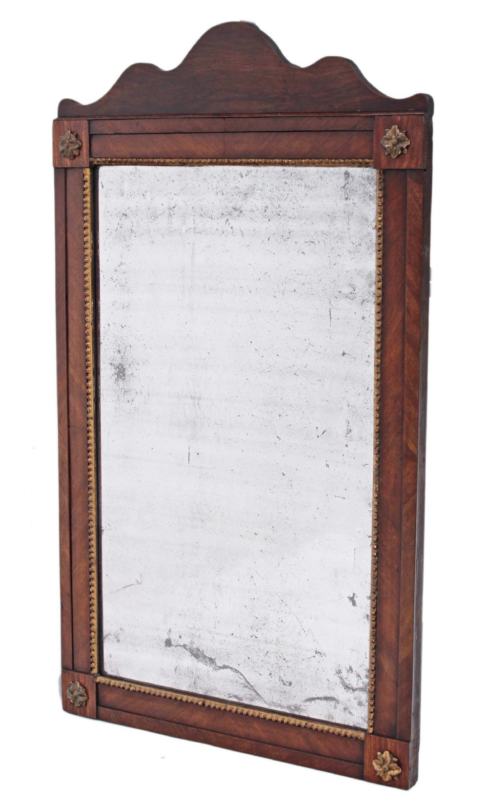 Regency mahogany and gilt overmantle wall mirror