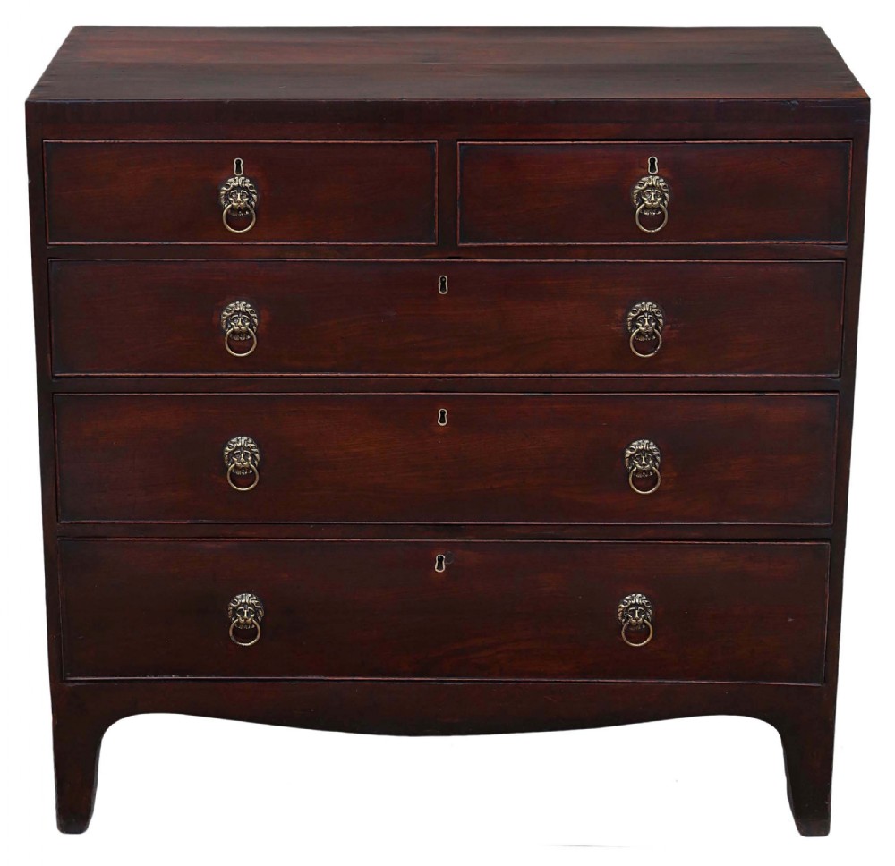 Georgian caddy top mahogany chest of drawers