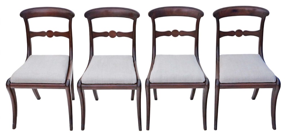 Set of 4 mahogany Georgian dining chairs