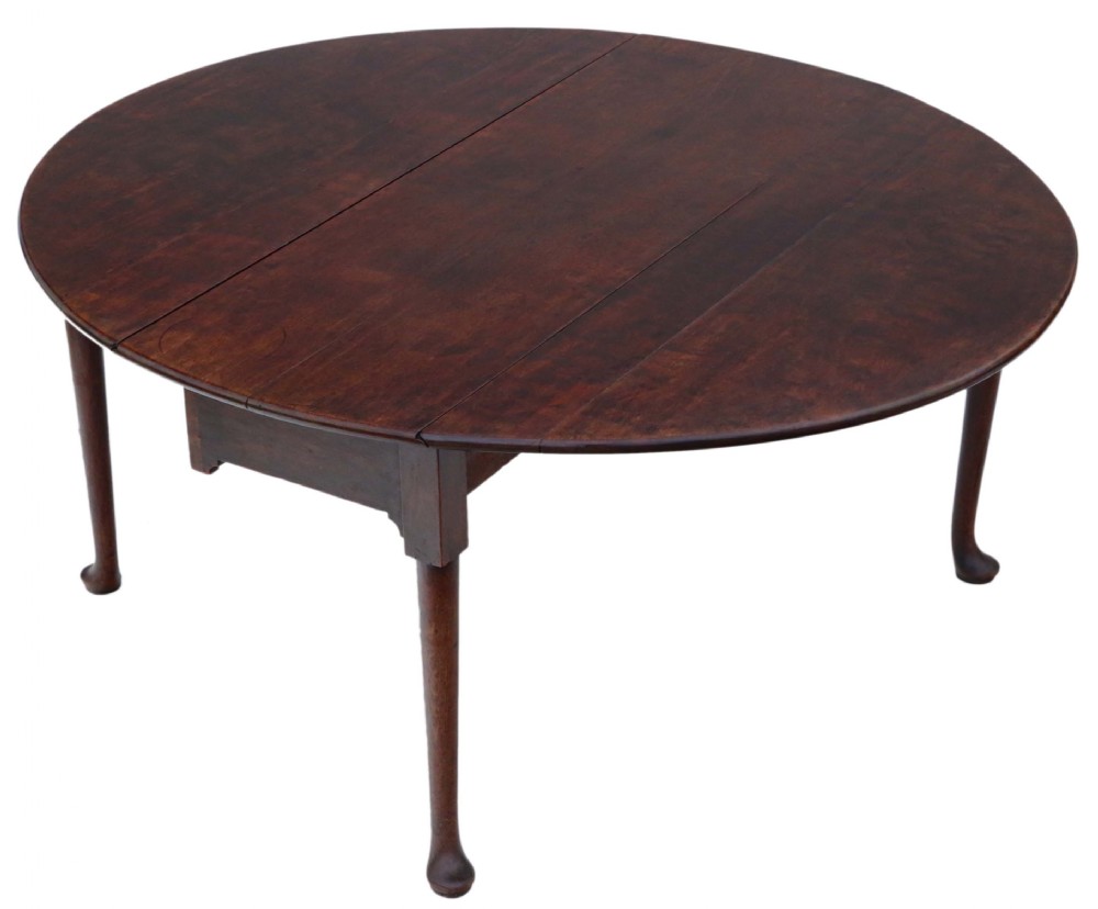 Georgian mahogany gateleg drop leaf dining table