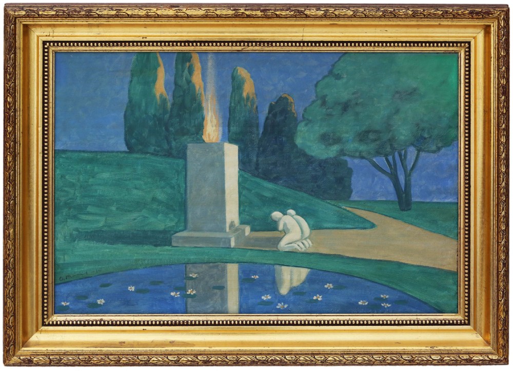 Oil on canvas painting dated 1914