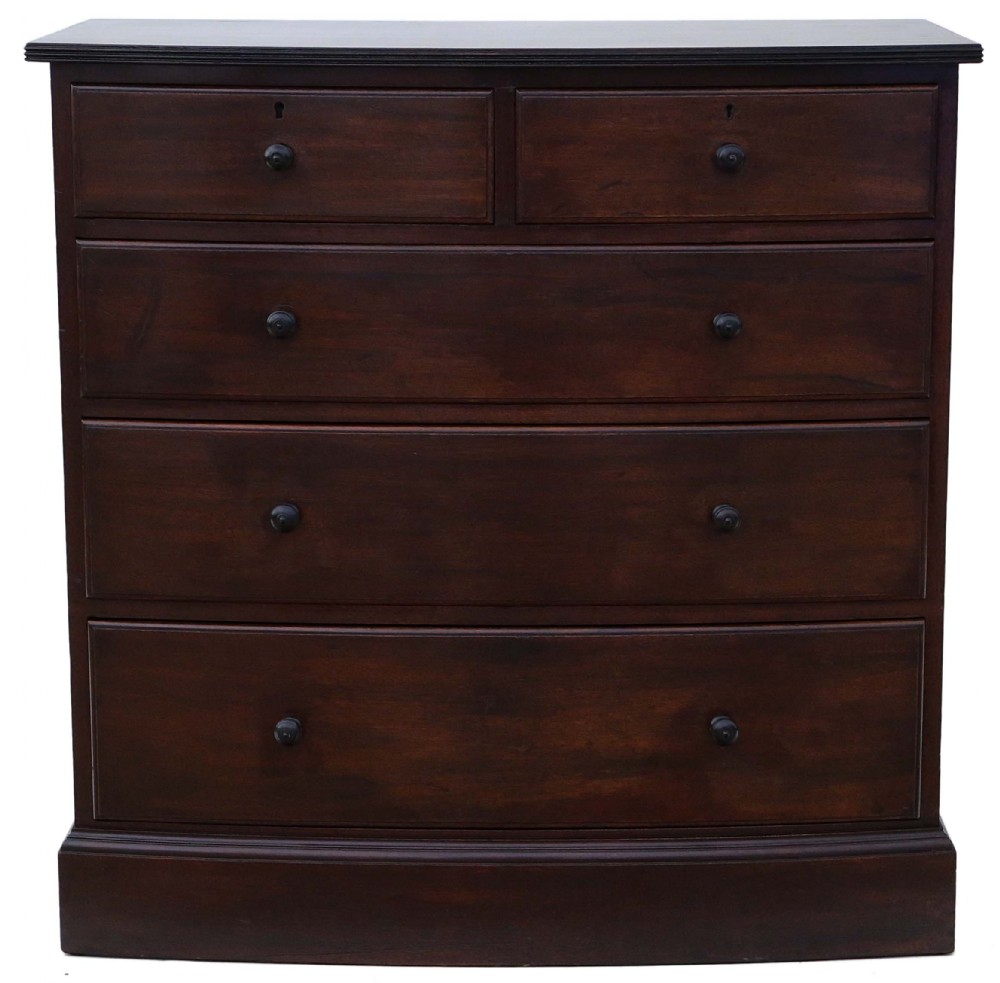 Waring and Gillow bow front mahogany chest of drawers