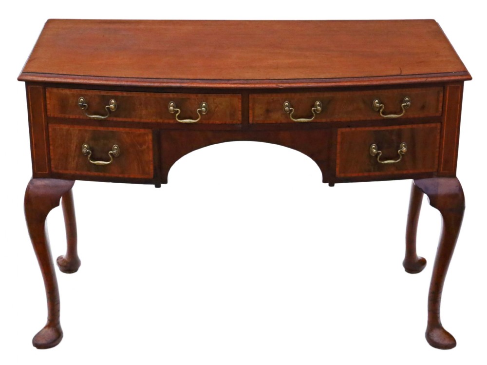 Edwardian cross-banded mahogany writing table desk dressing