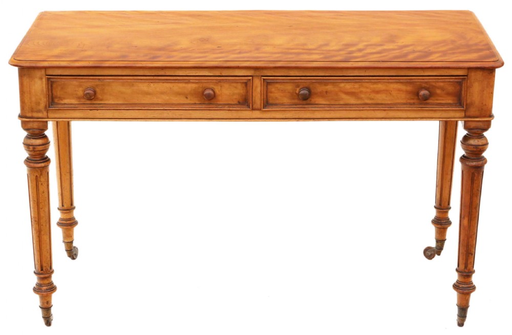 Victorian satinwood writing dressing table desk