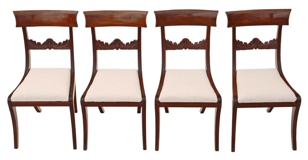 Mahogany set of 4 Regency dining chairs