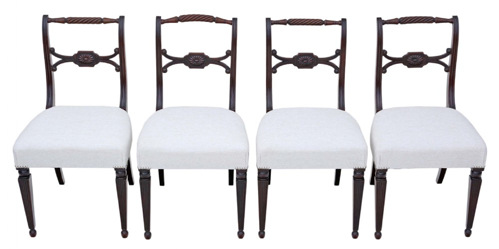 Regency set of 4 mahogany dining chairs