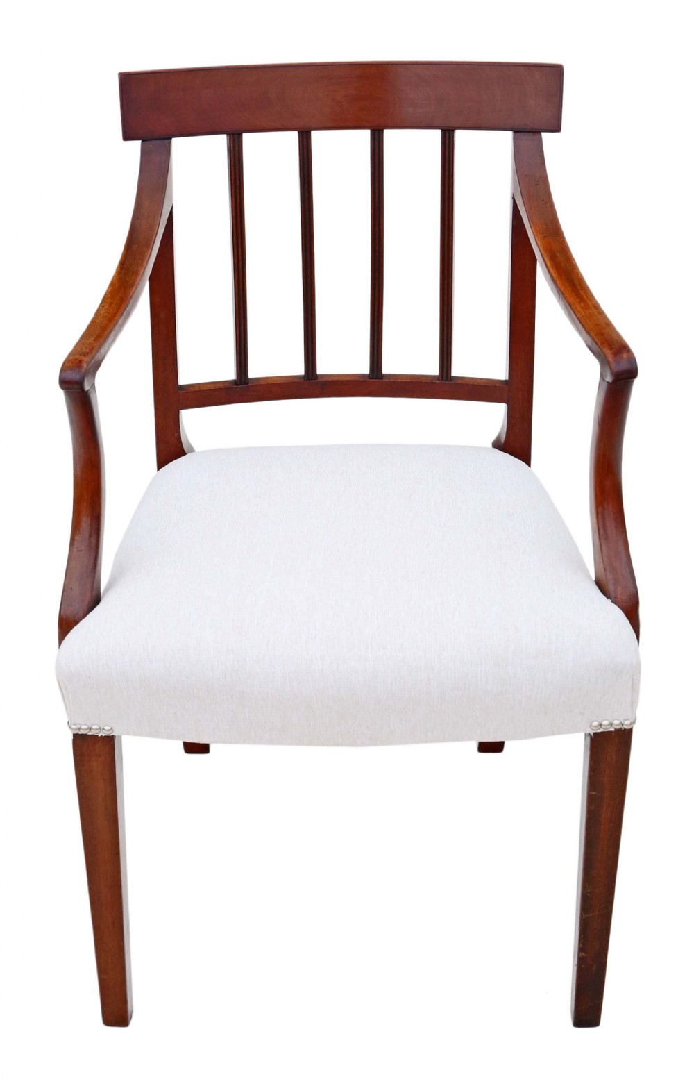 19th Century mahogany desk office elbow chair bar back carver 
