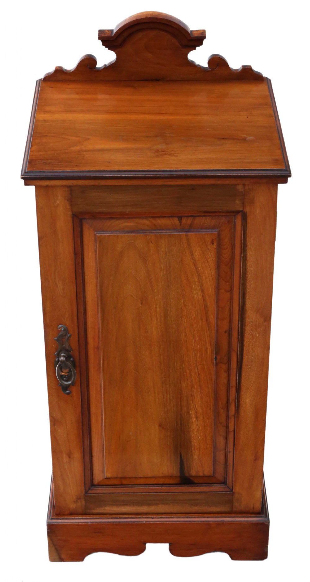Victorian walnut bedside table cupboard cabinet