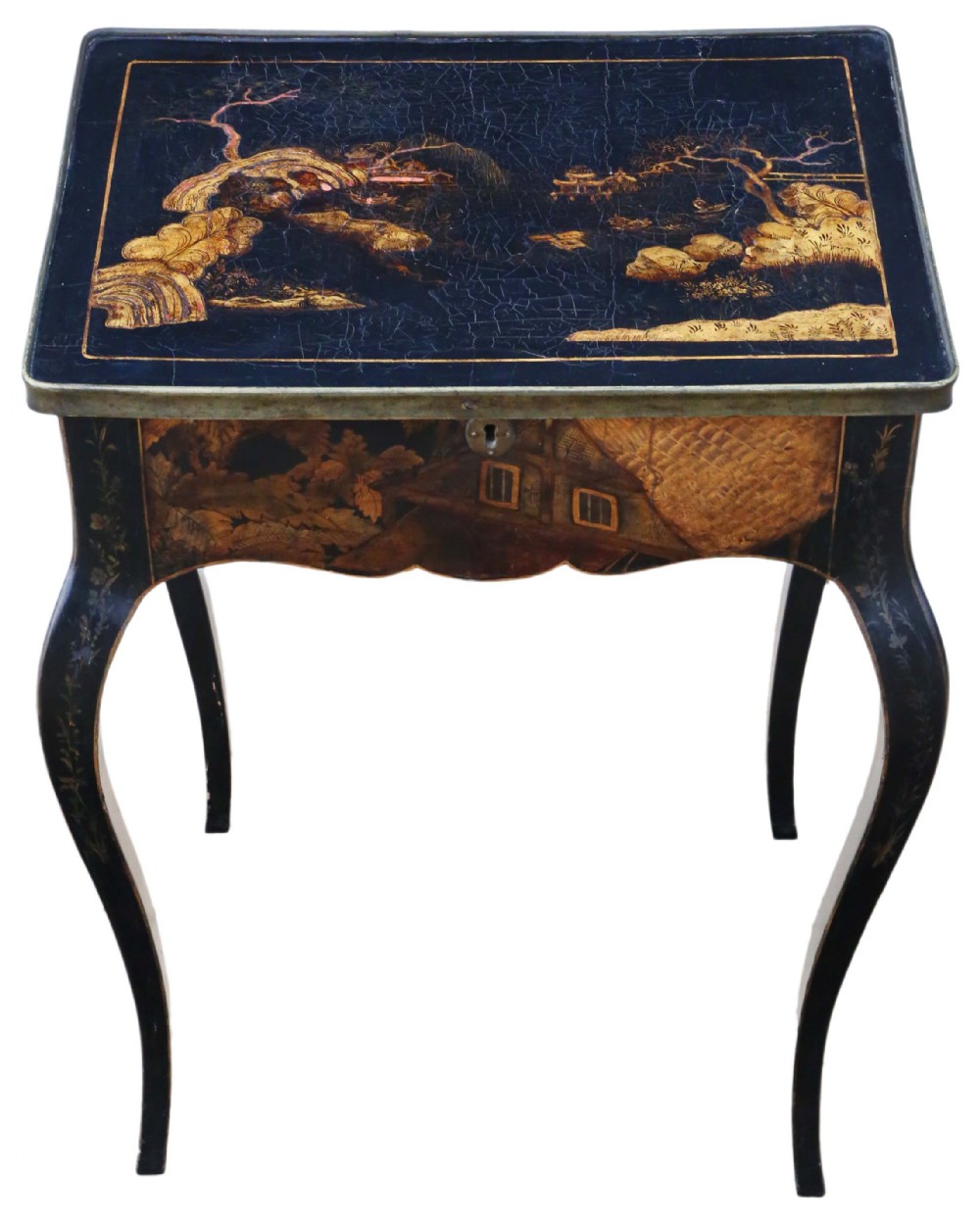 Chinoiserie work side sewing table box
